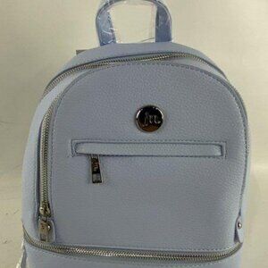 NEW Cute Back to School Backpack Jessica Moore JM-329-LBL Faux Leather Sky Blue